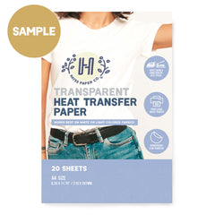 Iron on heat Transfer paper, Hayes paper Co, Heat Transfer Paper, Heat Transfer Paper sample, transparent heat transfer sample