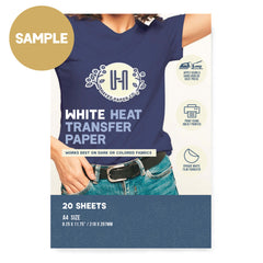 Iron on heat Transfer paper, Hayes paper Co, Heat Transfer Paper, Heat Transfer Paper sample, white heat transfer sample
