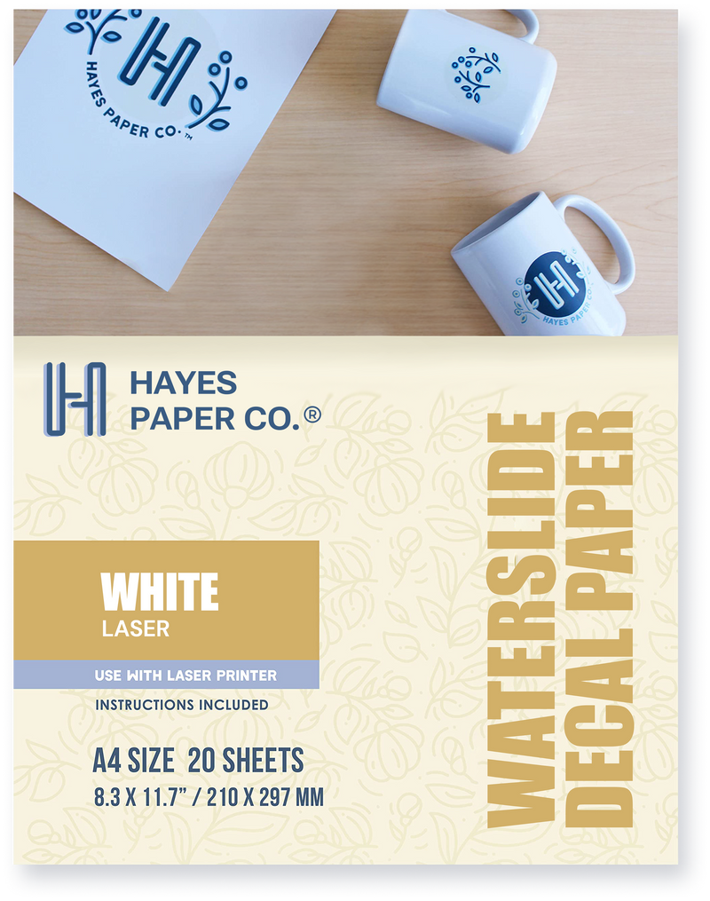 White Laser Waterslide Decal Paper