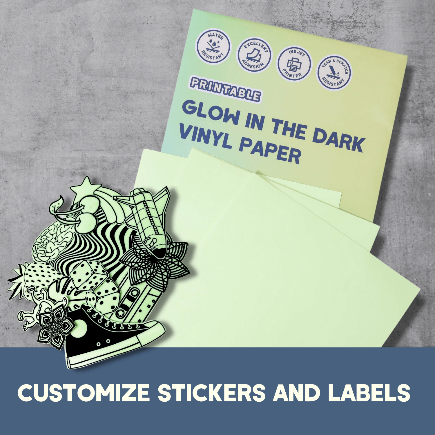Hayes Paper Glow in the dark printable vinyl  paper 