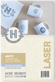 Hayes paper co, Hayes waterslide decal paper, hayes laser waterslide decal paper, laser decal paper, white decal paper