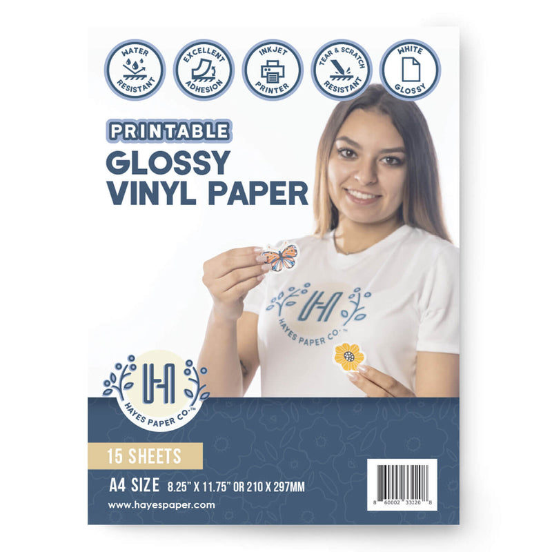 Hayes paper co, Hayes vinyl paper, printable vinyl paper, waterproof vinyl paper, printable sticker paper, labels, DIY labels, Make your own stickers