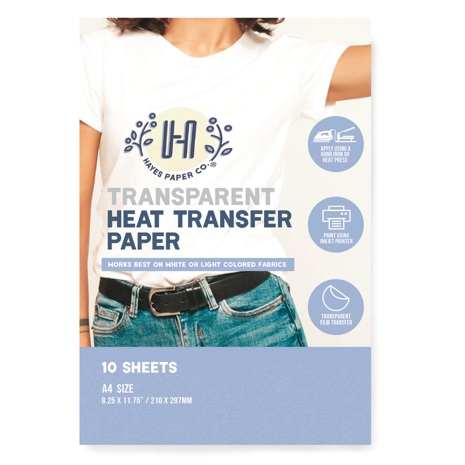Hayes Paper Co.® Transparent Heat Transfer Paper