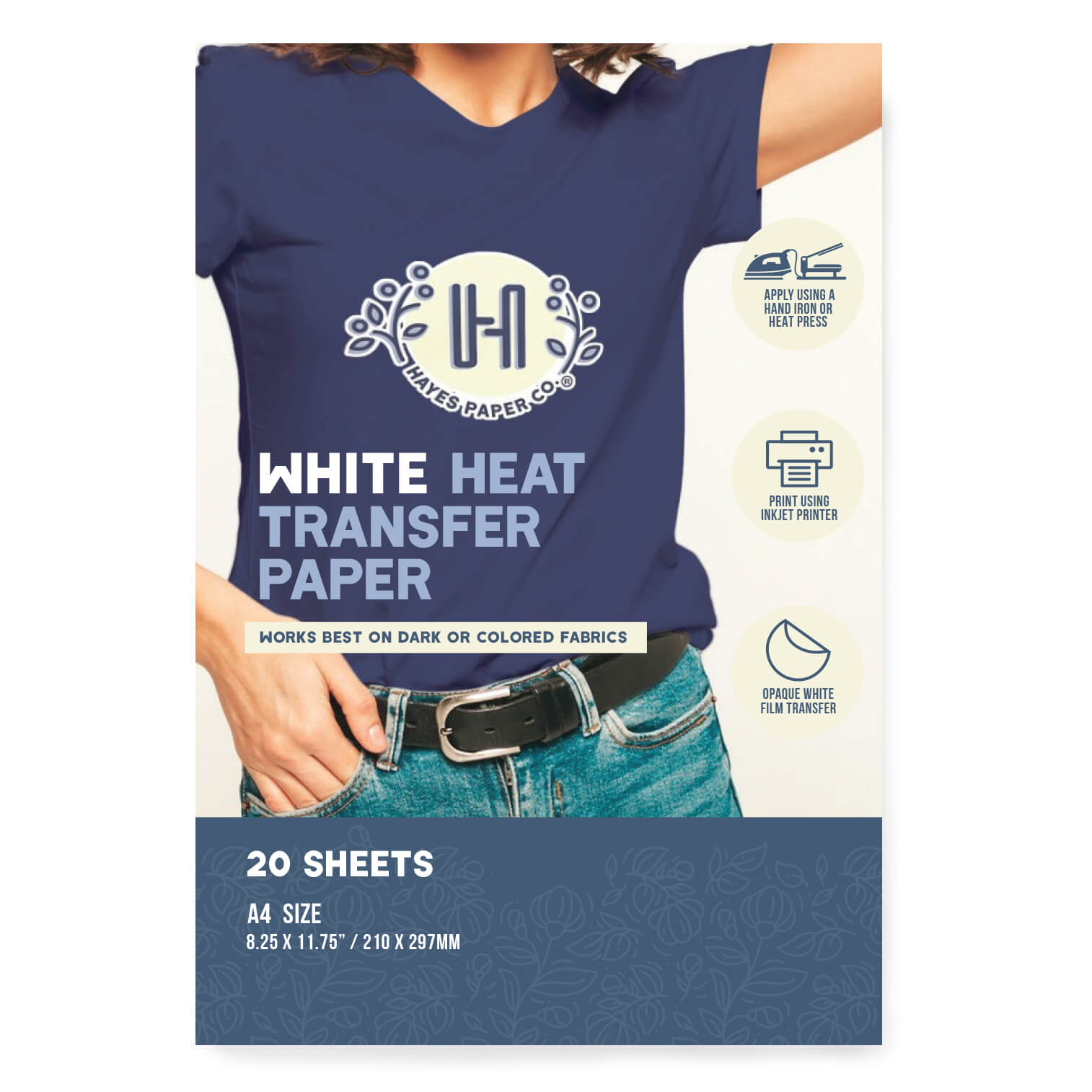 Heat Transfer Paper 100 Sheet A4 Transfer Paper Printable Paper Inkjet  Printer Paper for T-Shirts Light Fabrics,White