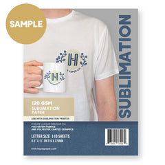 Hayes paper Co, Sublimation paper, Sublimation paper samples, 1 sheet sample available, 120 GSM paper thickness