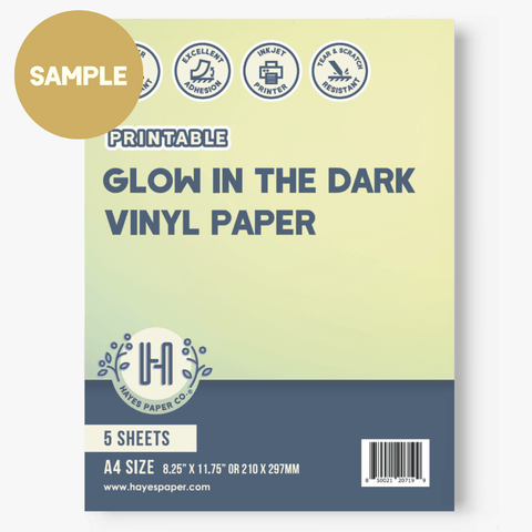 sample of glowing the dark printable vinyl 