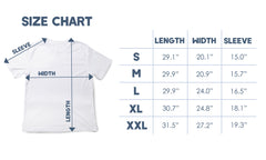 Sublimation T-Shirts, white polyester t-shirts, sizing chart